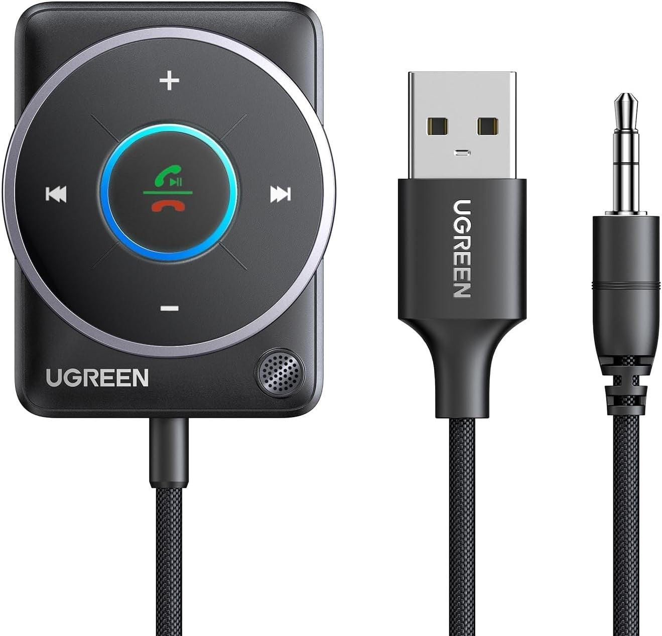 UGREEN USB Bluetooth 5.4 Car Receiver Bluetooth Adapter Stereo Dongle with Microphone Handsfree