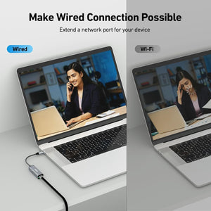 BENFEI USB-C to Gigabit Ethernet Adapter in use