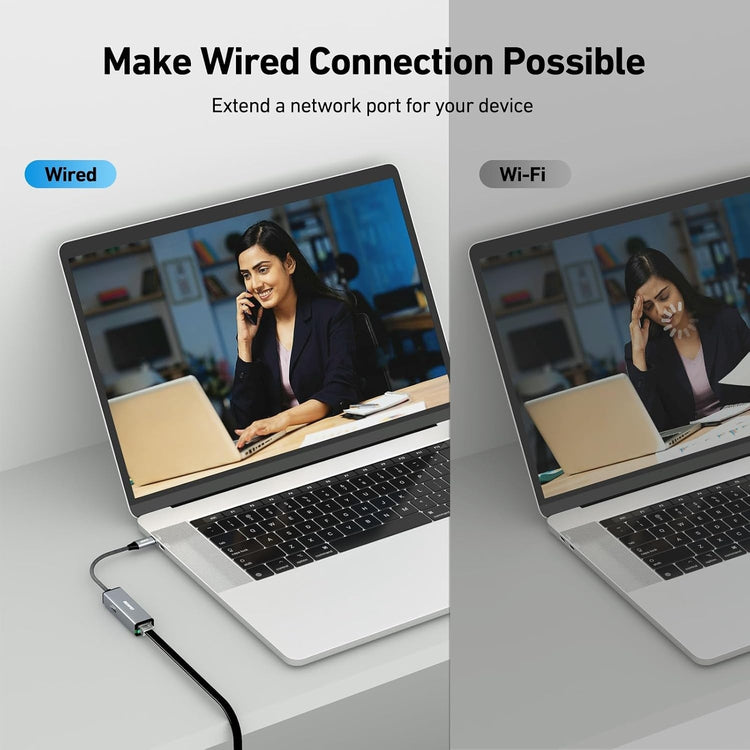 BENFEI USB-C to Gigabit Ethernet Adapter in use