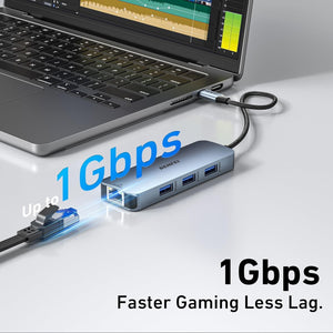 BENFEI 6-in-1 USB-C Hub in use