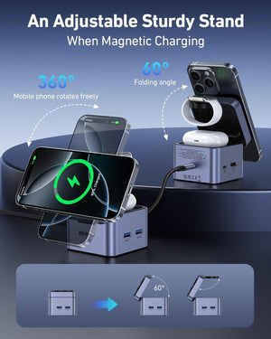 BENFEI 3-in-1 MagSafe Charging Station in use