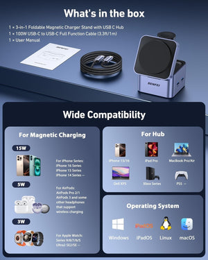 BENFEI 3-in-1 MagSafe Charging Station details
