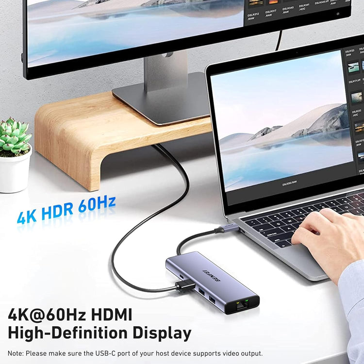 BENFEI 10-in-1 USB-C Hub in use