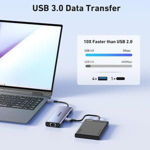 BENFEI 10-in-1 USB-C Hub in use