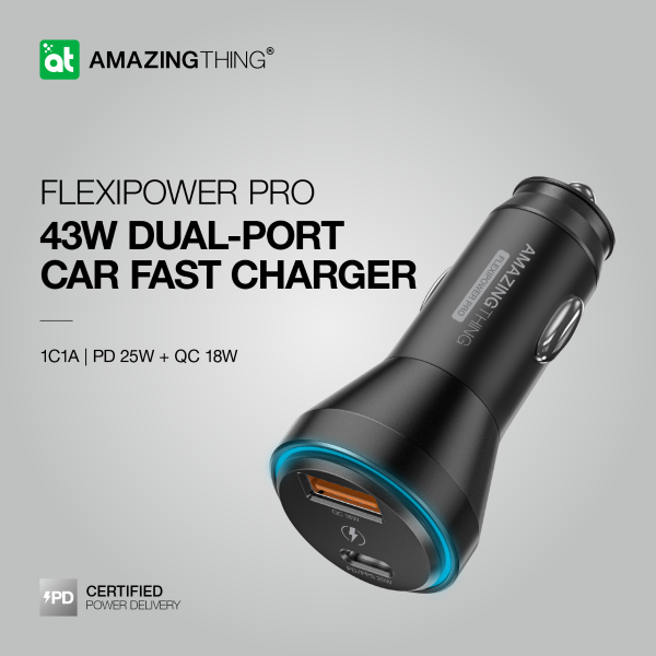 AMAZINGTHING Speed Pro 66W USB Type-C Fast Charge Car Adapter Cigarette Lighter