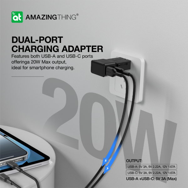 AMAZINGTHING Explorer Pro Universal Travel Adaptor 2 Port USB-C Fast Charge