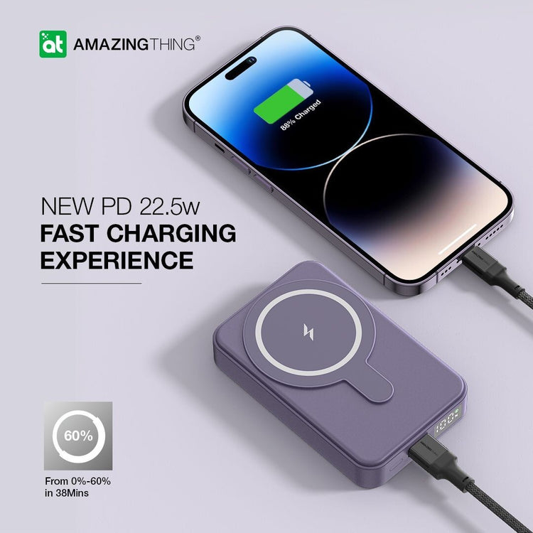 AMAZINGTHING 22.5W 10000mAh Fast Charger Magsafe Magnetic Portable Power Bank 