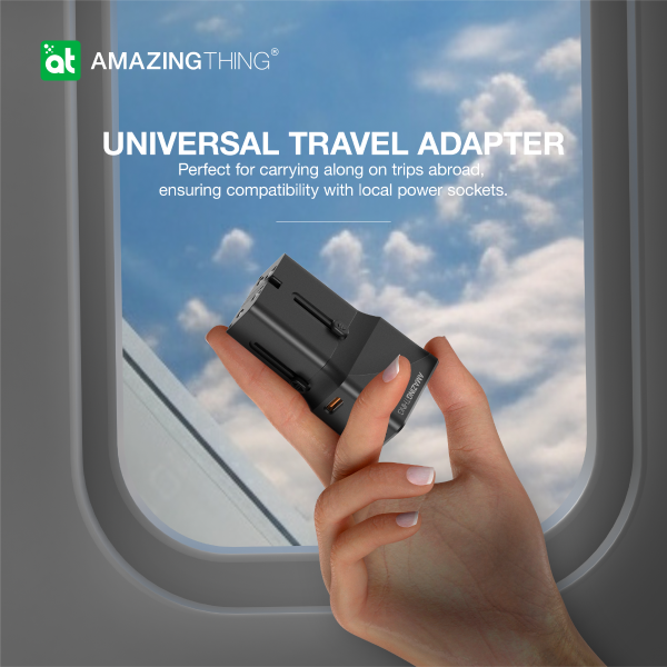AMAZINGTHING Explorer Pro Universal Travel Adaptor 2 Port USB-C Fast Charge