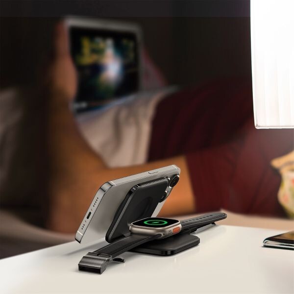 AMAZINGTHING Pro Mag 2 in 1 Magsafe Wireless Charger Stand Station for iPhone 16