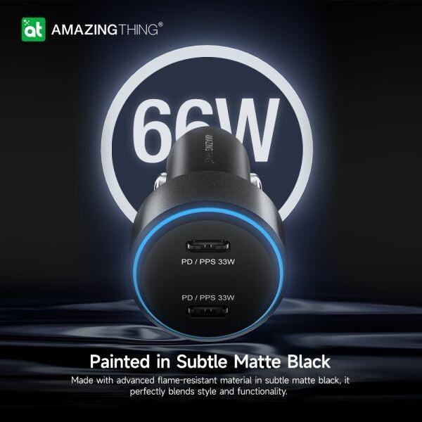 AMAZINGTHING Speed Pro 66W USB Type-C Fast Charge Car Adapter Cigarette Lighter