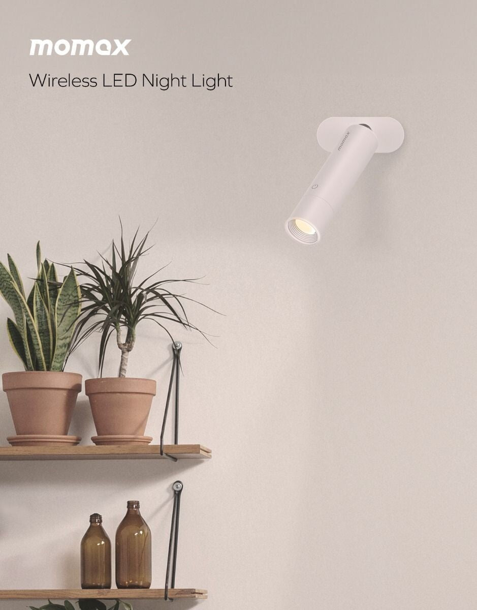 Momax SnapLux LED Lamp White Portable Rechargeable Light with USB-C Charging