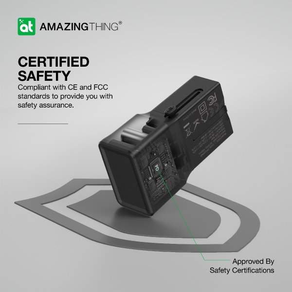 AMAZINGTHING Explorer Pro Universal Travel Adaptor 2 Port USB-C Fast Charge