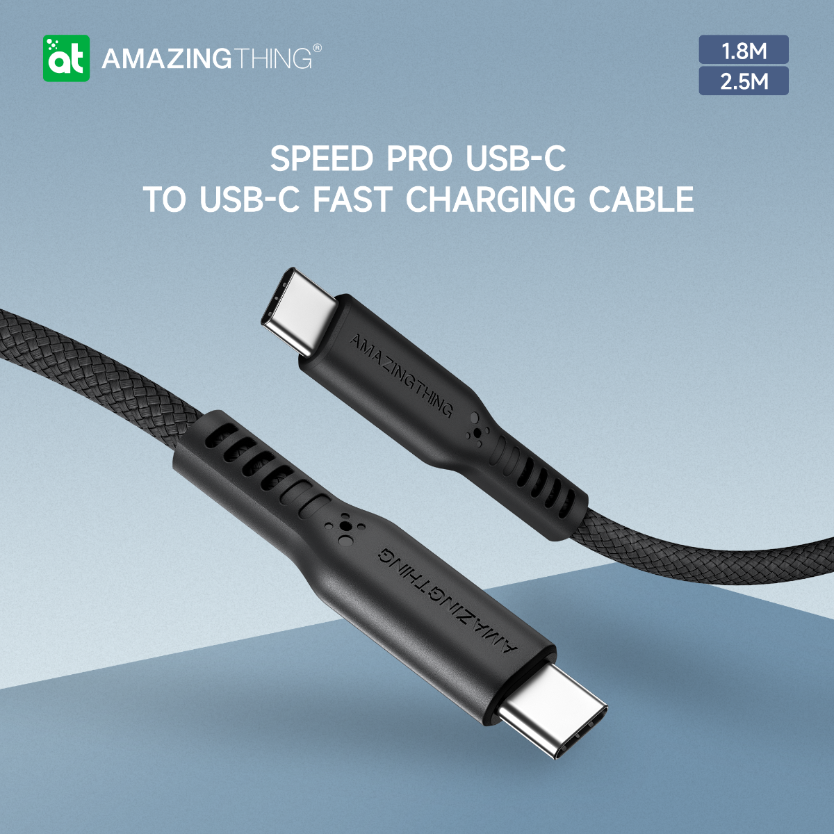 AMAZINGTHING 140W USB Type-C to USB-C Cable Fast Charge Charger Braided Cord