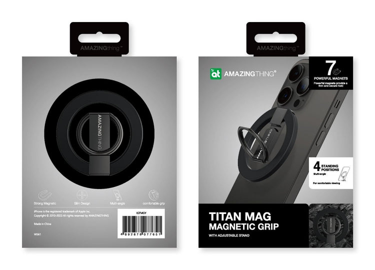 AMAZINGTHING Titan Phone Grip Stand Magsafe Magnetic Ring Aluminium Metal Stand