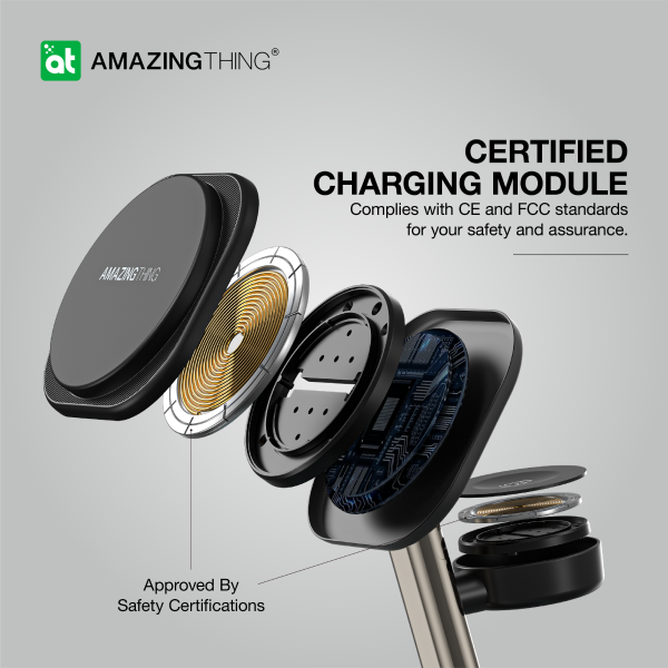 AMAZINGTHING 3 in 1 Magsafe Wireless Charger Stand Station Bluetooth Speaker