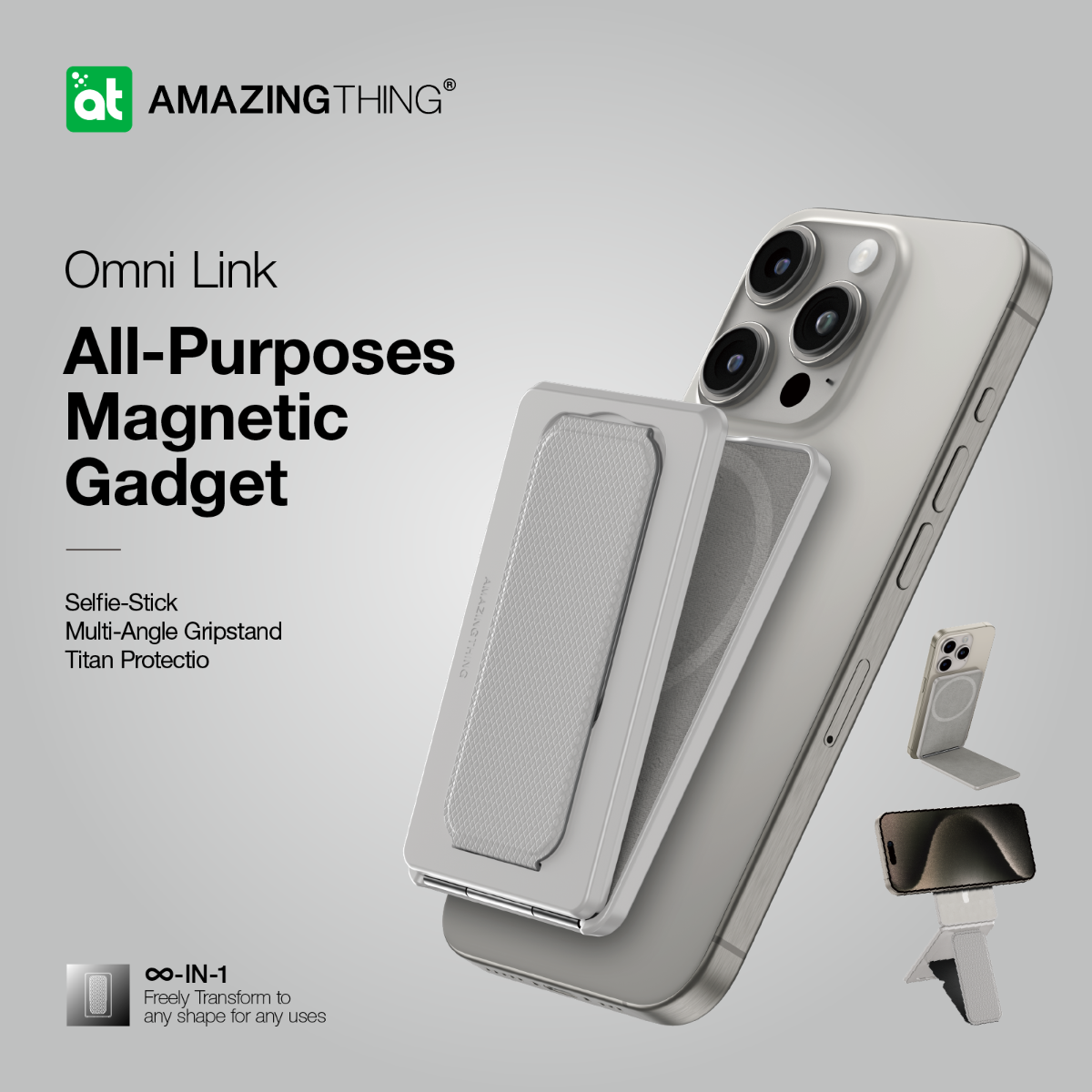 AMAZINGTHING Travel Mag Pro Omni-Link Magsafe Magnetic Phone Stand Holder