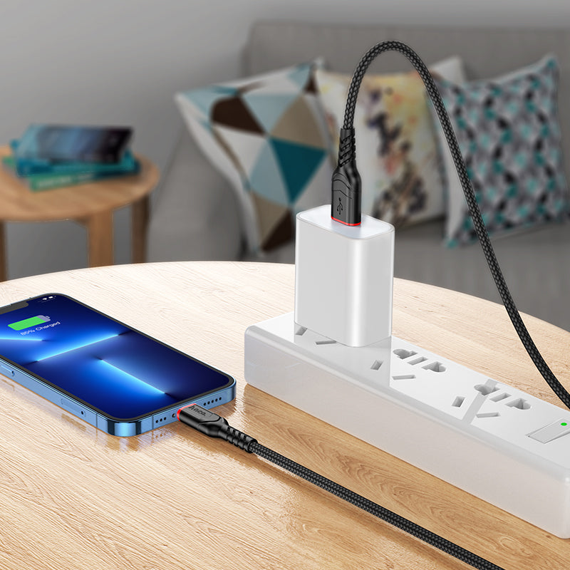 Hoco USB-A to Lightning Charging Cable Nylon Braided Fast Charging Data Sync X59