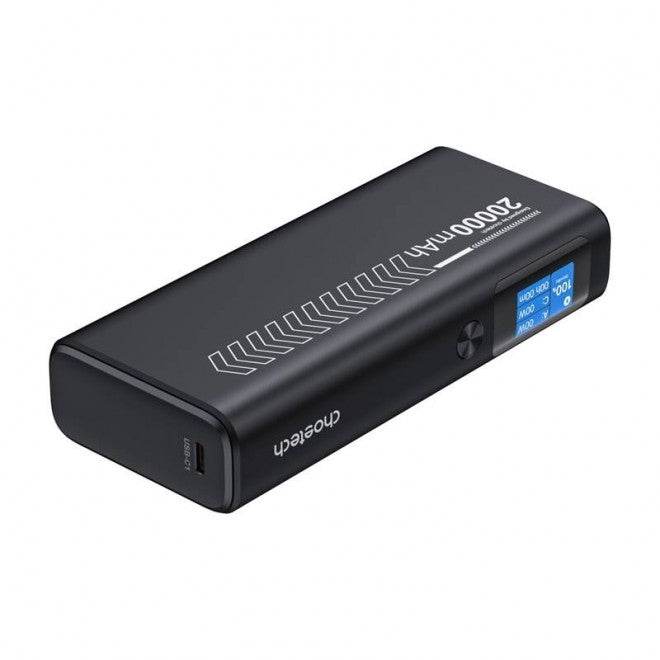 Choetech 20000mAh PD130W Laptop Power Bank USB-C USB-A with TFT Display