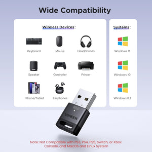 UGREEN Bluetooth 6.0 USB Adapter for PC Laptop