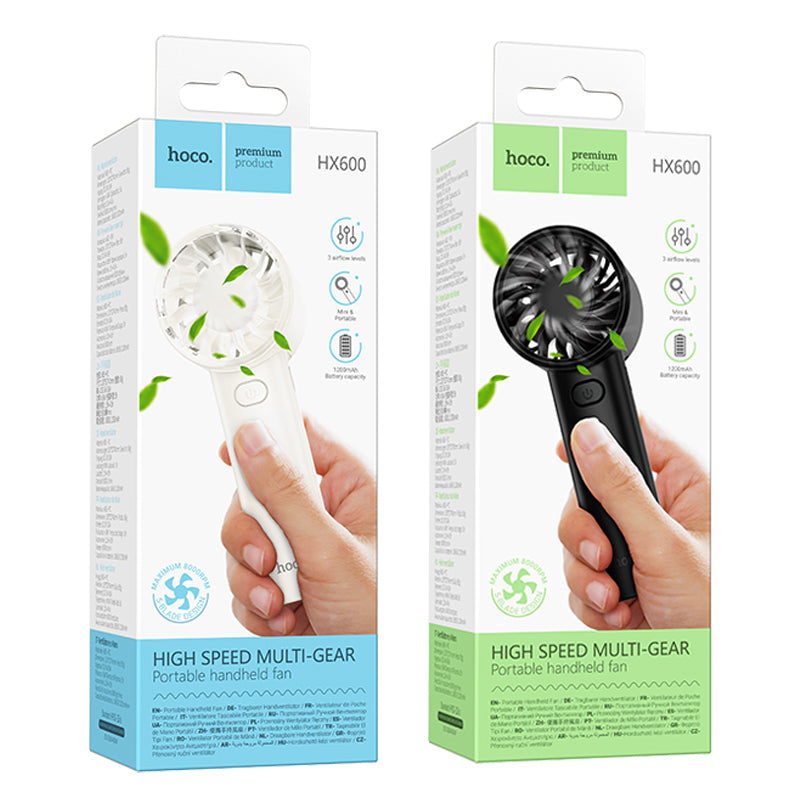 Hoco Portable Handheld Fan USB Rechargeable Foldable Personal Cooling Fan HX600