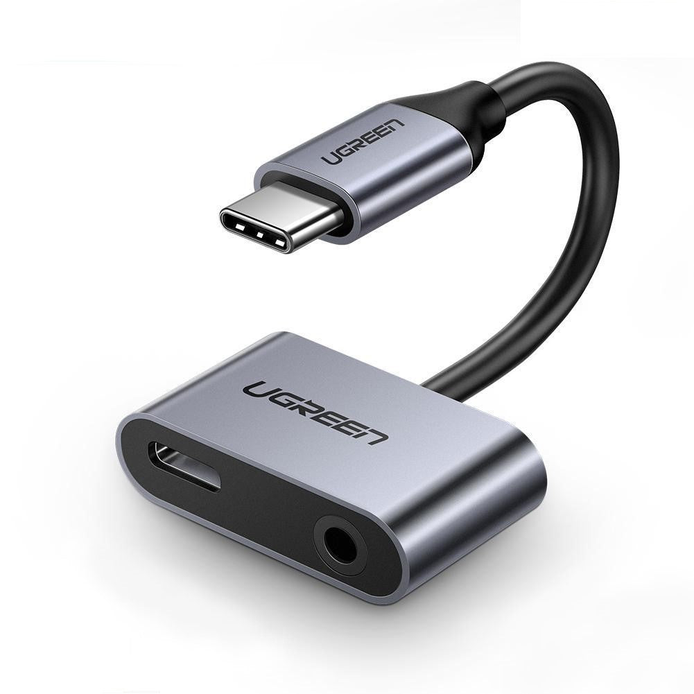 UGREEN USB Type-C and 3.5mm AUX Audio 2 in 1 Adapter with PD Charging