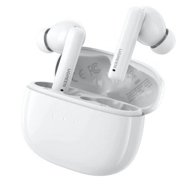 UGREEN HiTune T3 Bluetooth Active Noise Cancelling Wireless Earbuds AI-Enhanced Clear Calls Bluetooth Earbuds Bass Boost HiFi Sound - White