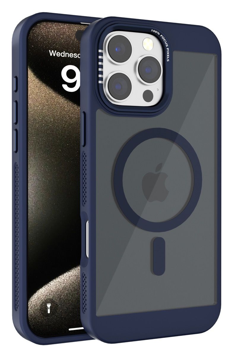 Blacktech iPhone 16 Pro Max Clear Hard Protective Back Magsafe Rugged Thick Case