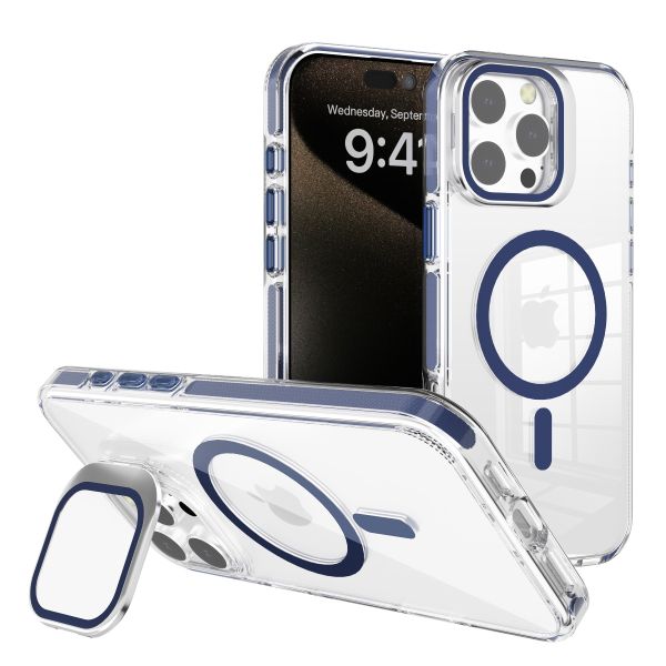 Blacktech iPhone 17 Pro Clear Thick Heavy Duty Back Case Camera Stand