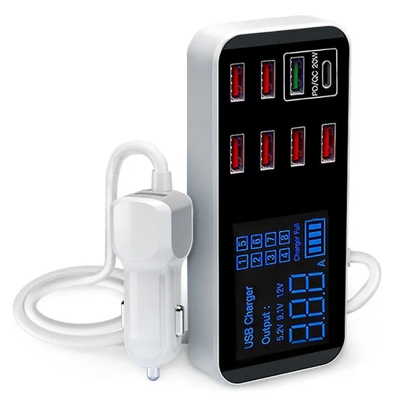 8 Port USB 40W Car Charger Adapter Quick Charge