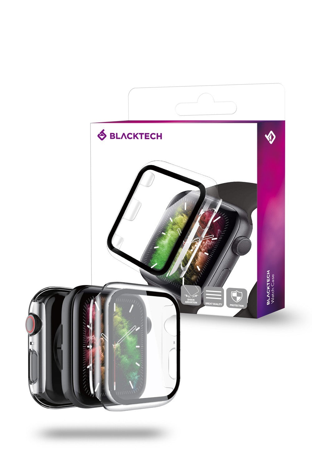 Blacktech Apple Watch Case Protector with Glass for 41mm Series 7/8/9