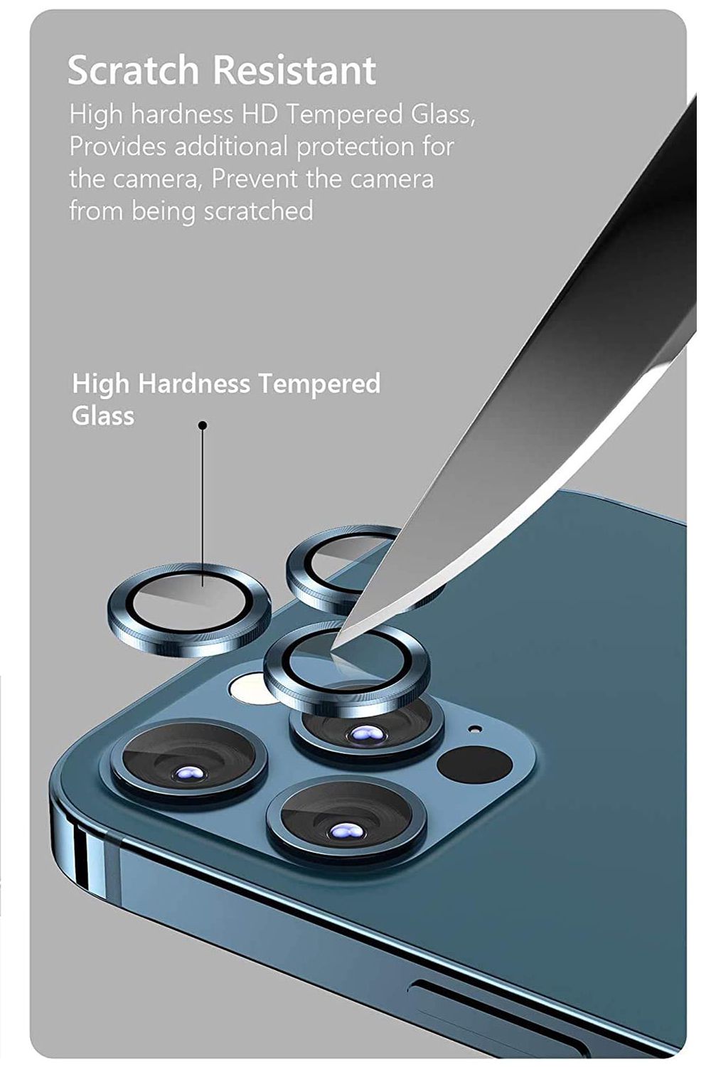 Blacktech iPhone 16 Pro Aluminium Alloy 9H Glass Camera Protector