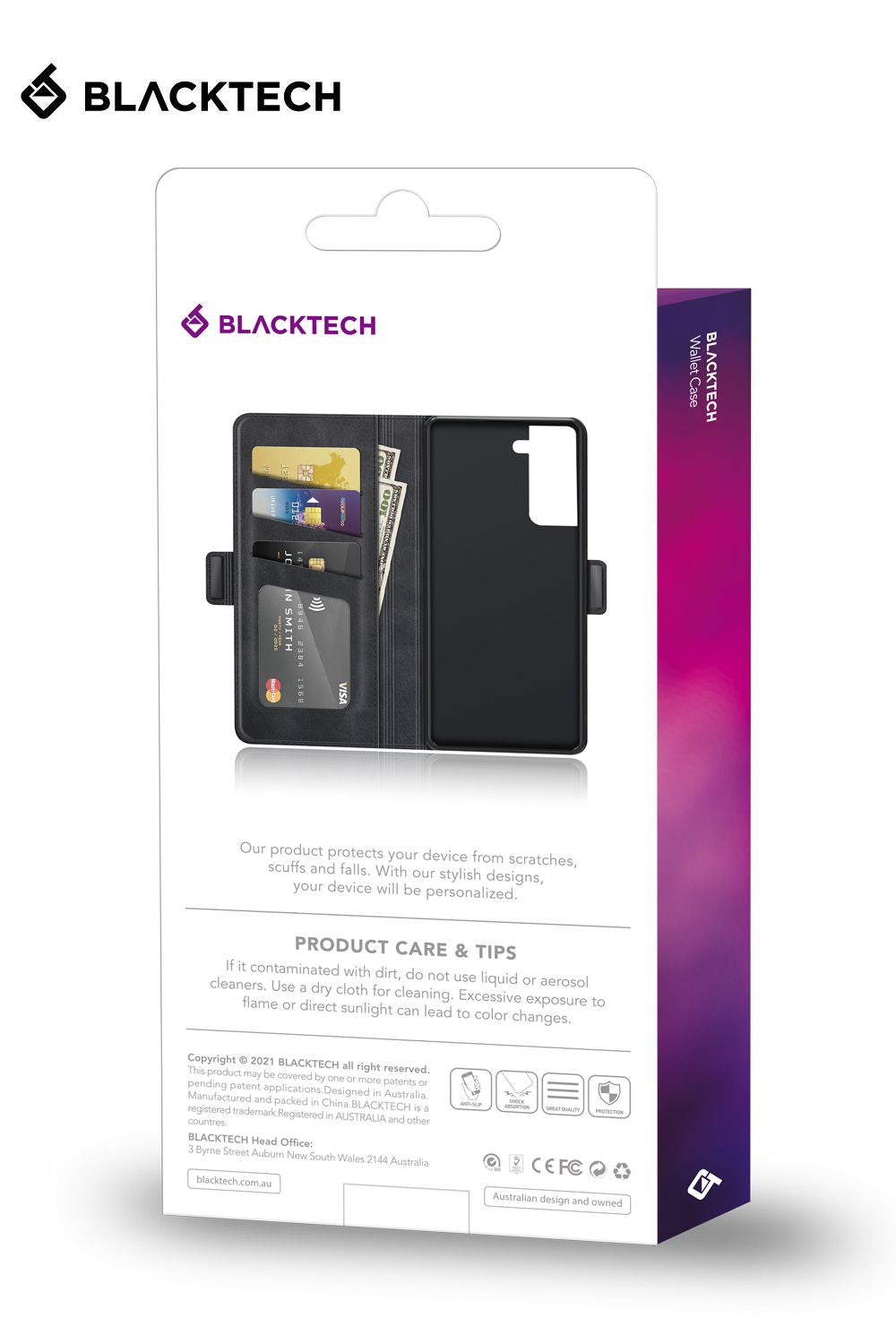 Blacktech iPhone 13 Pro Max Centurion Wallet Card Leather Case