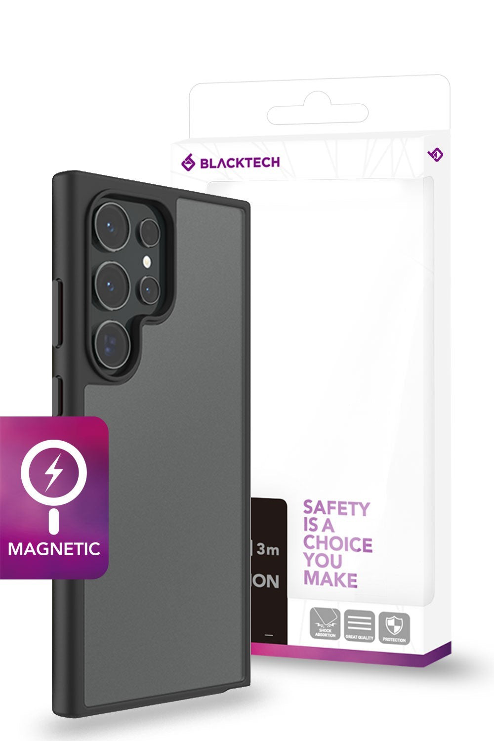 Blacktech Samsung Galaxy S24 Nova Shield Magnetic Magsafe Portective Slim Case
