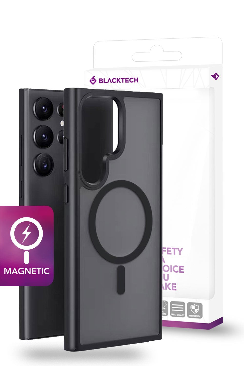 Blacktech Samsung Galaxy S24 Magnetic Magsafe Portective Slim Bumper Case