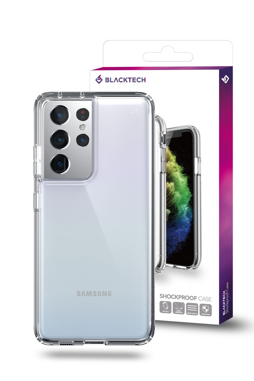 Blacktech Samsung Galaxy A54 Stay Thick Rugged Clear Protective Case