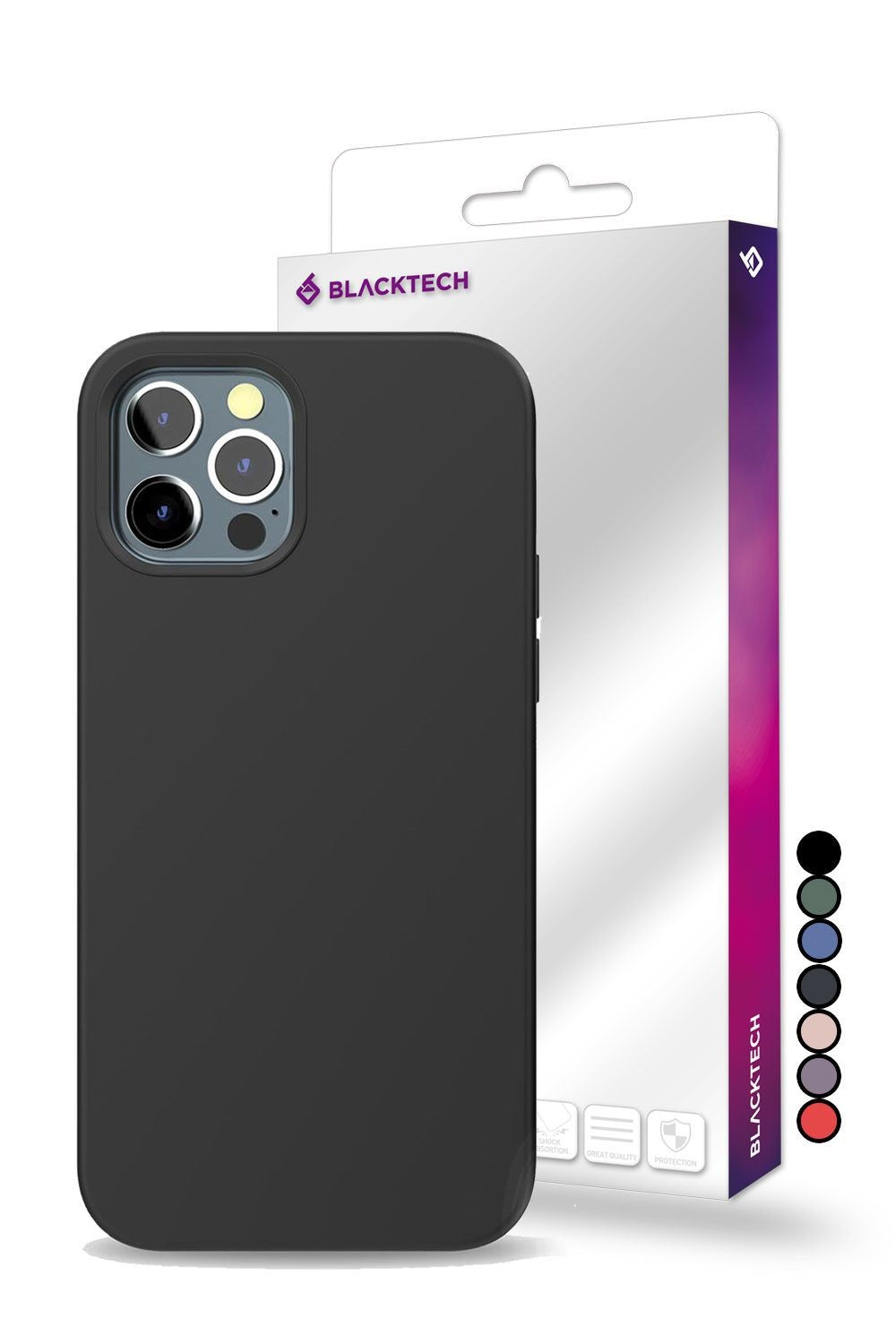 Blacktech iPhone 14 Pro Max Soft Rubber Protective Case