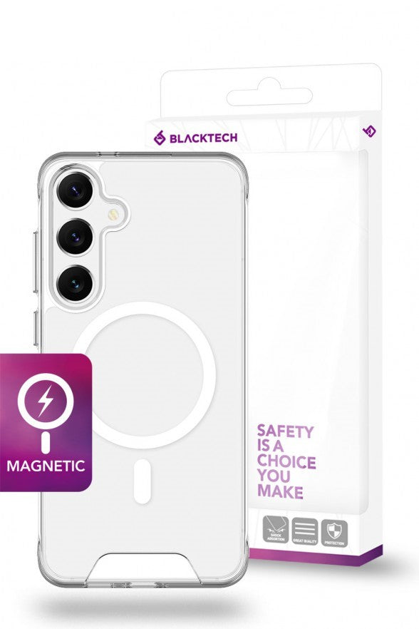 Blacktech Samsung Galaxy S25 Space Magnetic Magsafe Clear Hard Protective Case