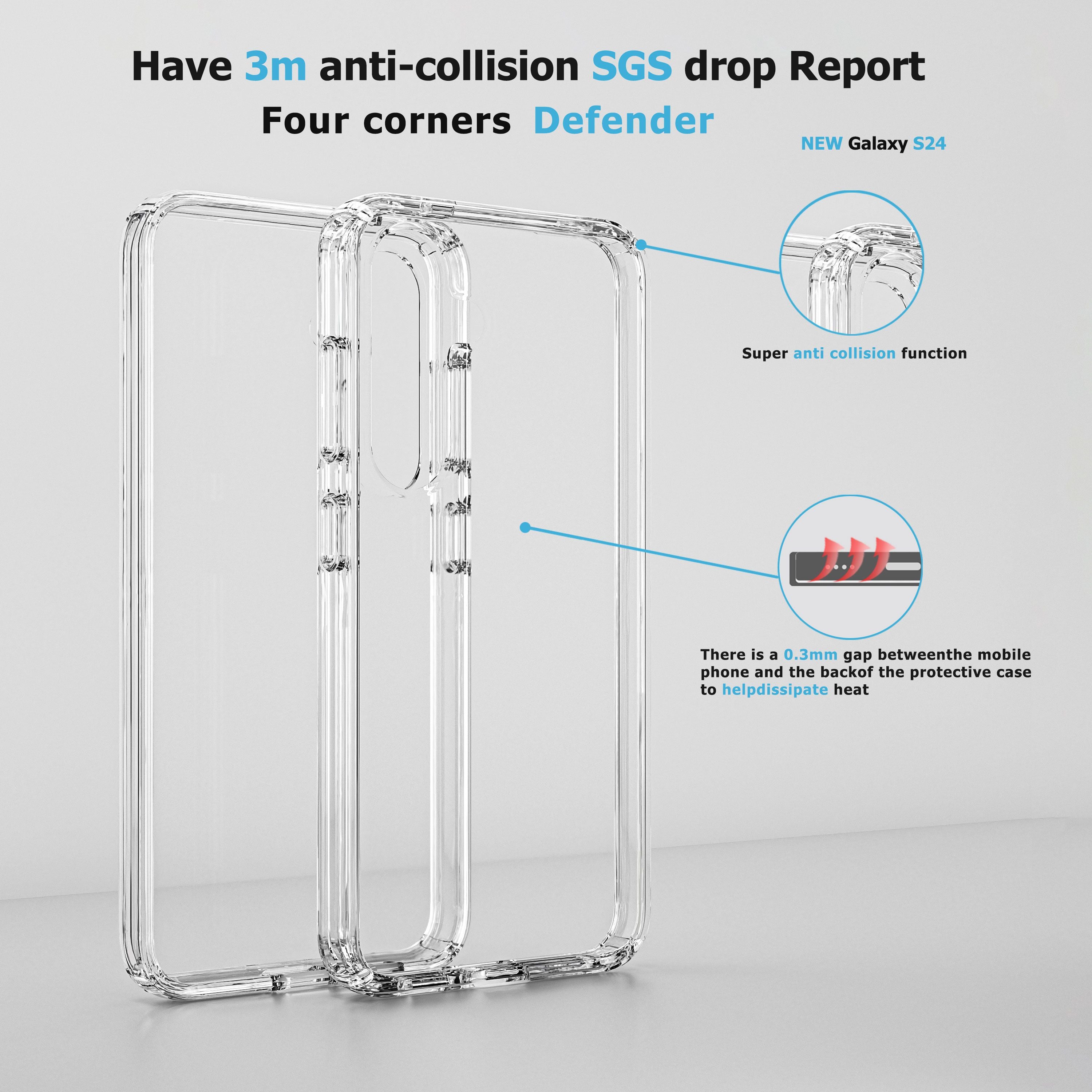 Blacktech Samsung Galaxy S24 Stay Magnetic Magsafe Clear Rugged Shockproof Case