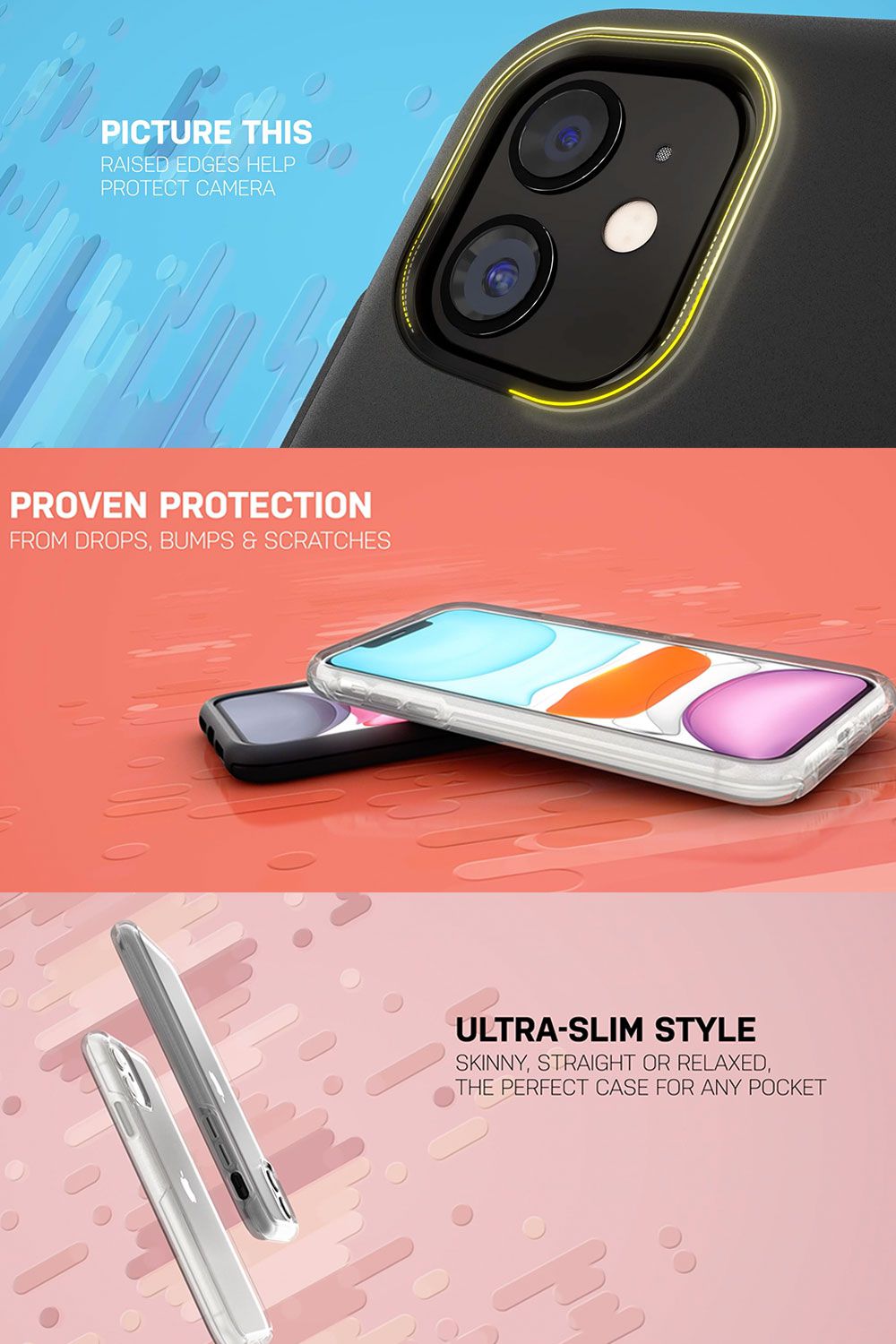 Blacktech iPhone 11 Pro Max Symmetry Pop Up Protective Case