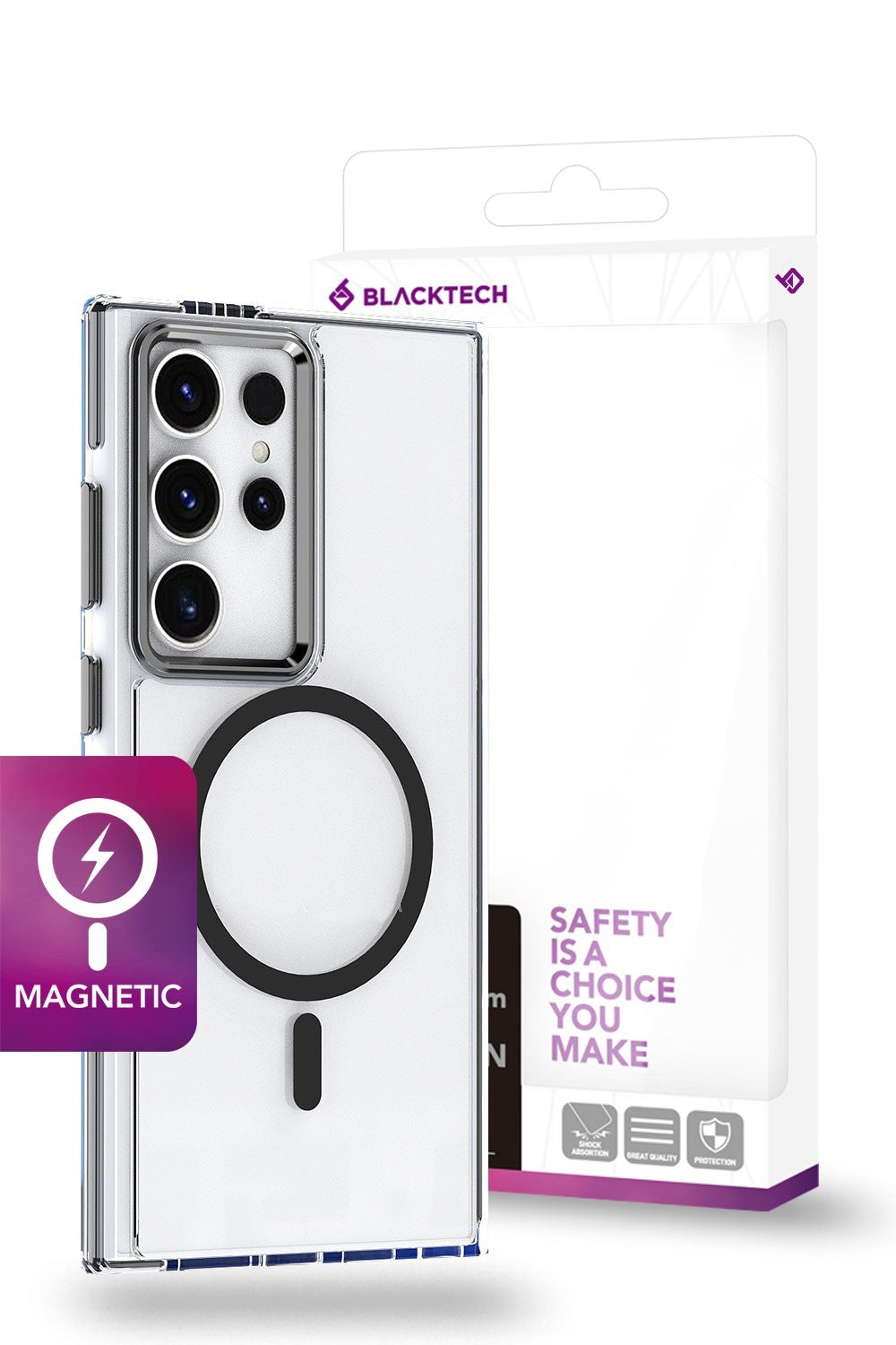 Blacktech Samsung Galaxy S25 Trend Guard Magnetic Magsafe Rugged Protective Hard Case