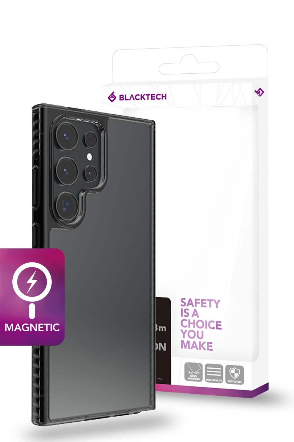 Blacktech Samsung Galaxy S25 Cloud Guard Magnetic Magsafe Protective Bumper Case