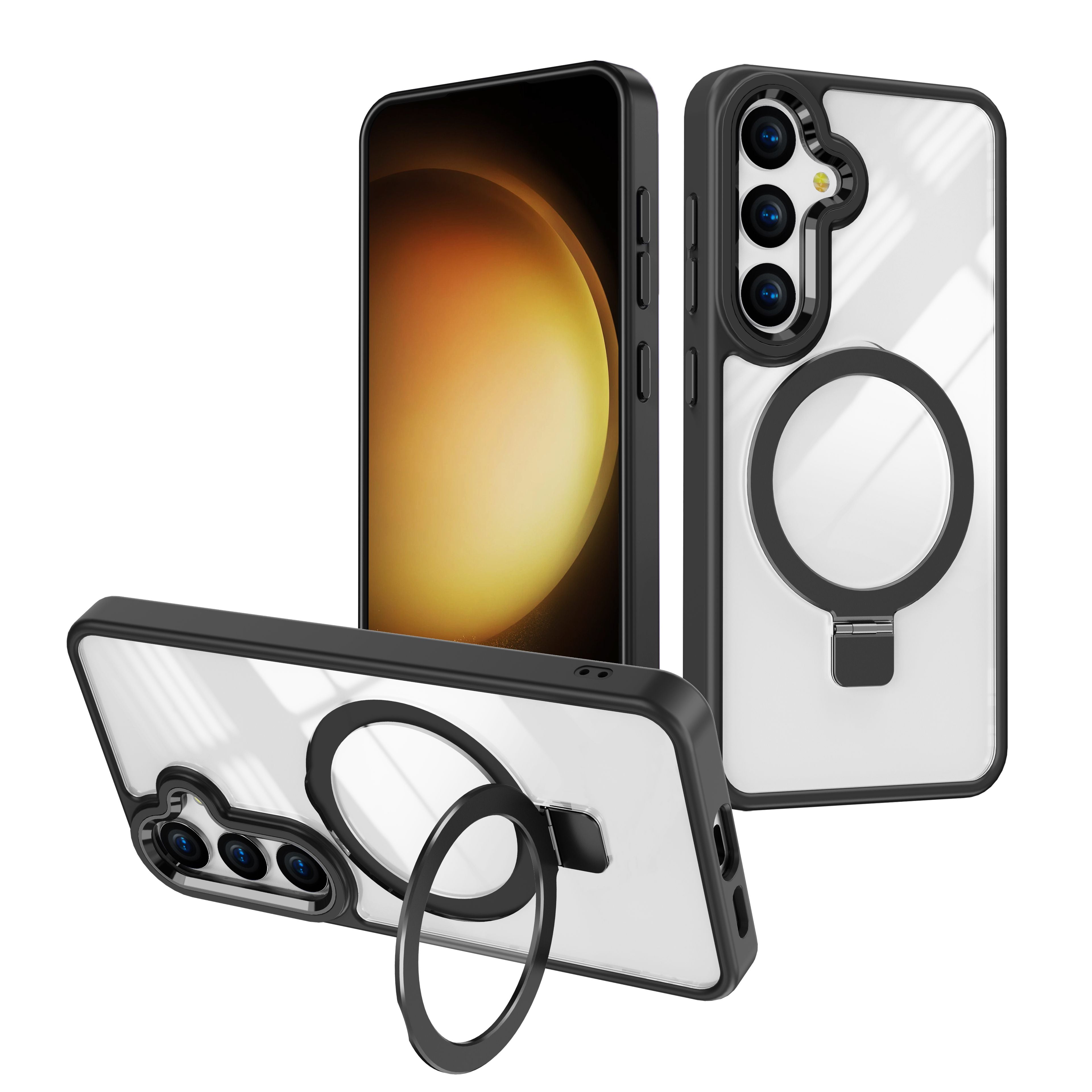 Blacktech Samsung Galaxy S25 Ultra Aurora Guard Magnetic Magsafe Protective Shockproof Case with Stand