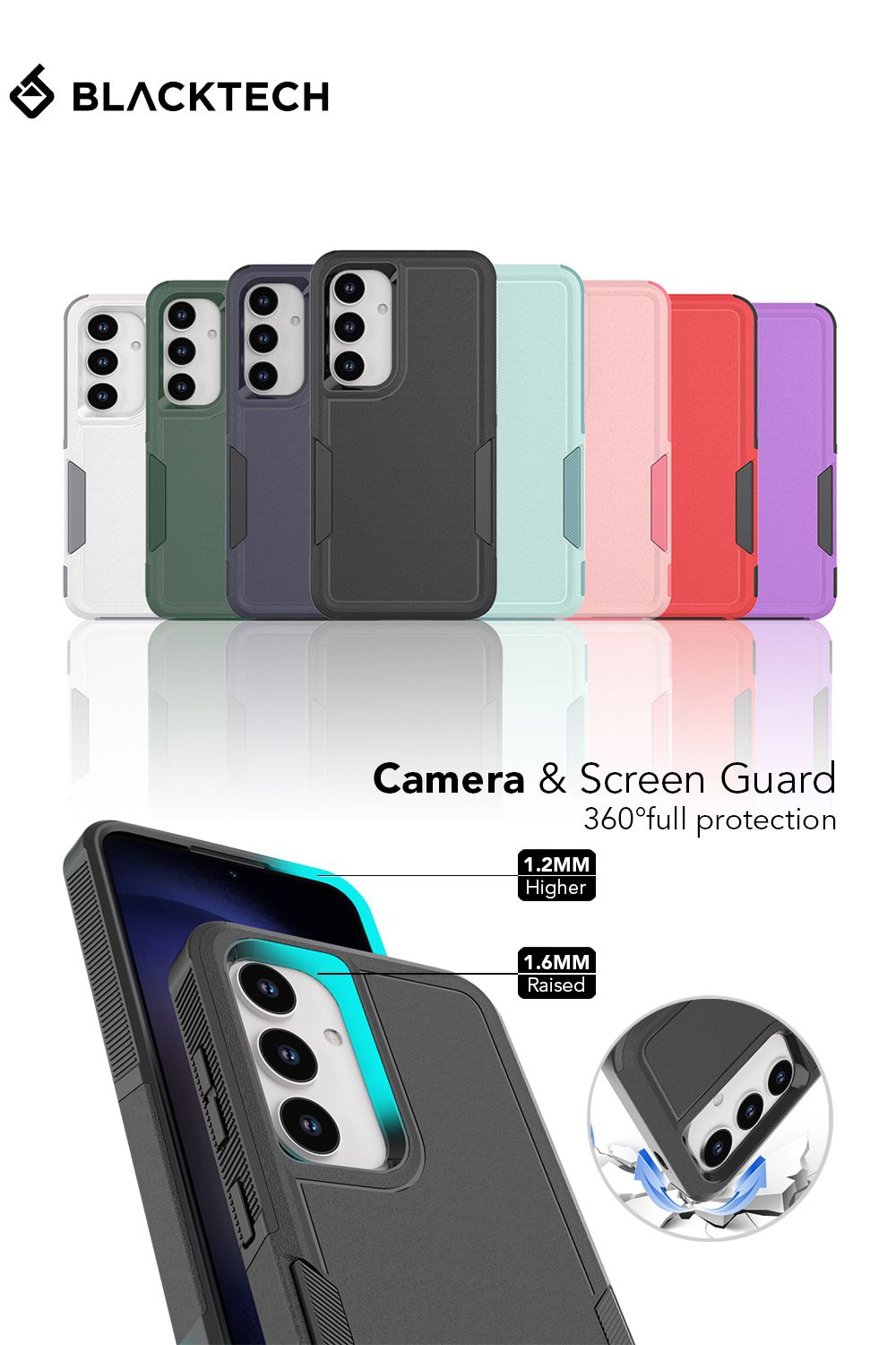 Blacktech Samsung Galaxy S25 Edge Commuter Magnetic Magsafe Heavy Duty Bumper Case