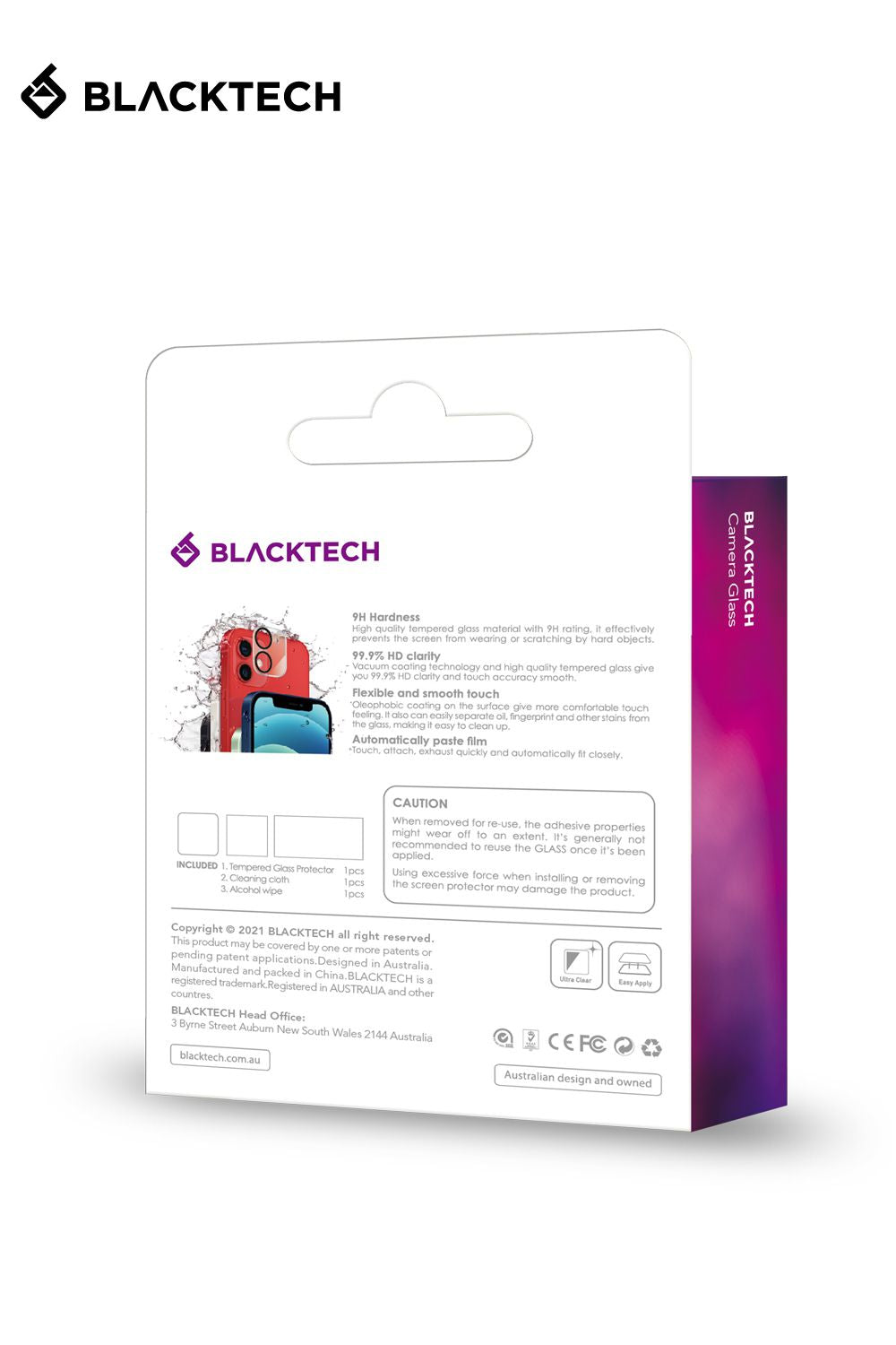 Blacktech Samsung Galaxy S25 Anti-Glare 9H Glass Camera Protector
