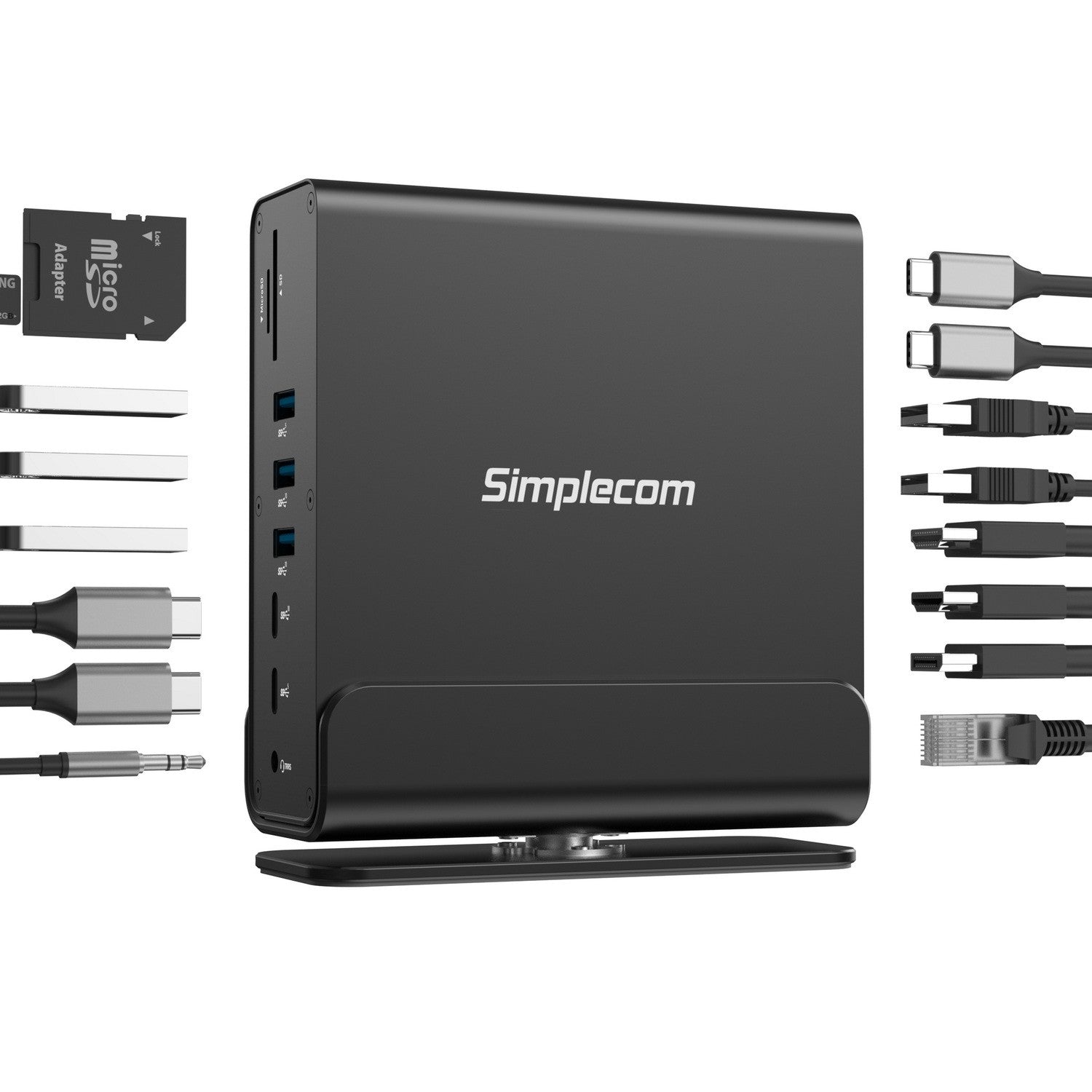 Simplecom 15-in-1 USB-C 4K Triple Display MST Docking Station with Dual HDMI DP