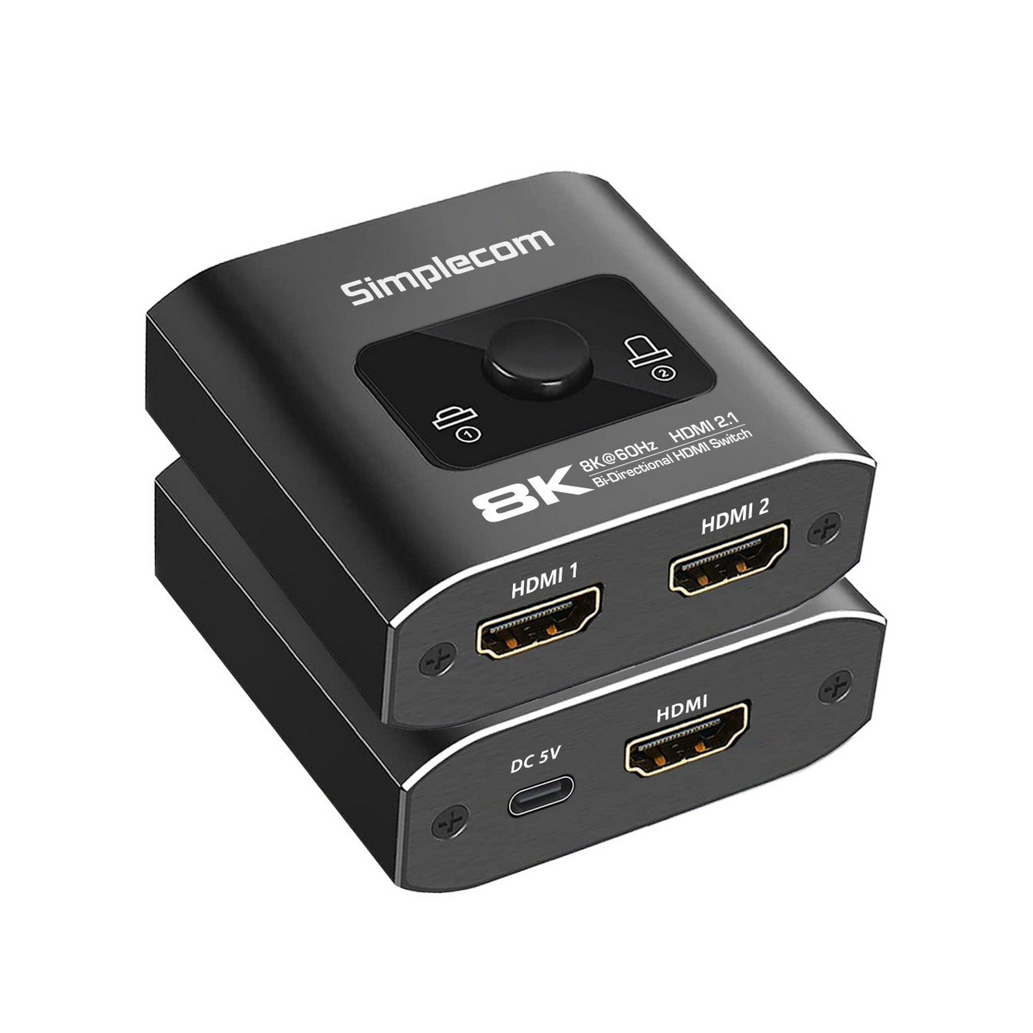 Simplecom 8K 60Hz Bi-Directional 2 Way HDMI 2.1 Switch Selector