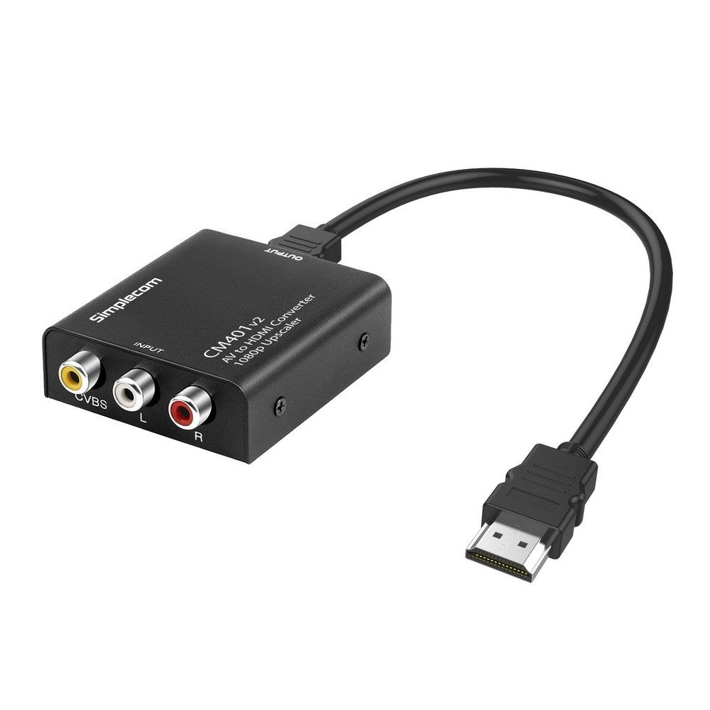 Simplecom HDMI to Composite AV CVBS 3RCA Video Converter 1080p Upscaling