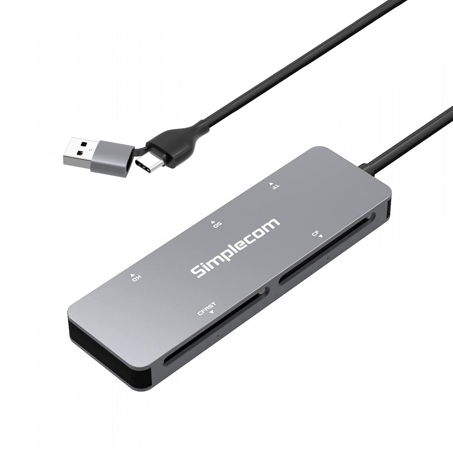 Simplecom 5-Slot USB 3.0 and USB-C to CFast/CF/XD/SD/MicroSD Card Reader