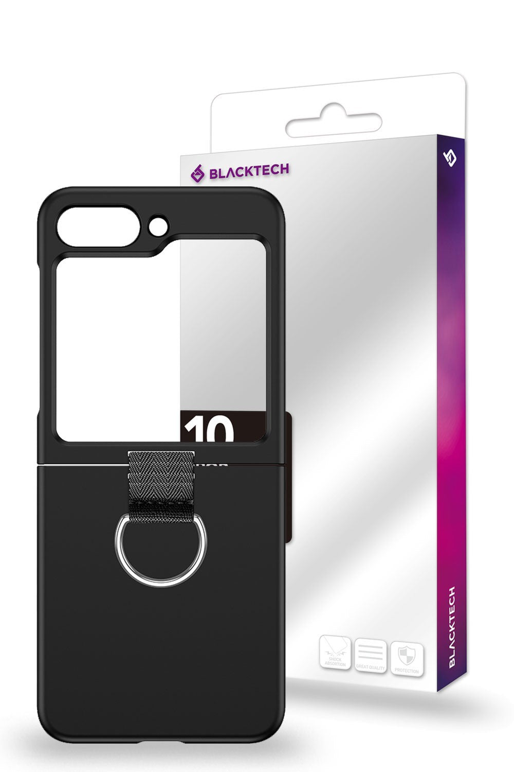 Blacktech Samsung Galaxy Z Flip 7 Slim Protective Case with Ring