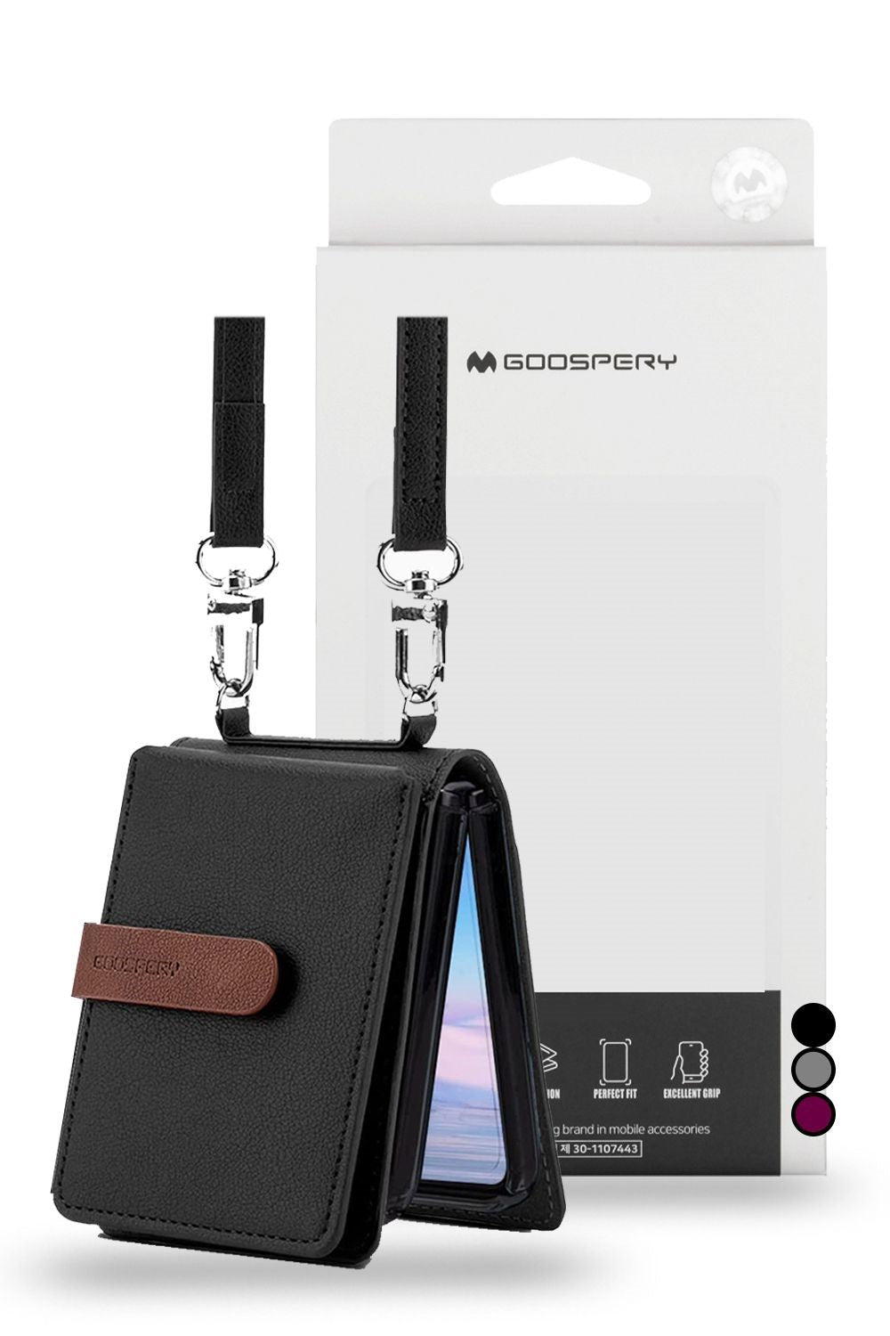 Goospery Mercury Samsung Galaxy Z Flip 5 Premium Leather Wallet Flip Case